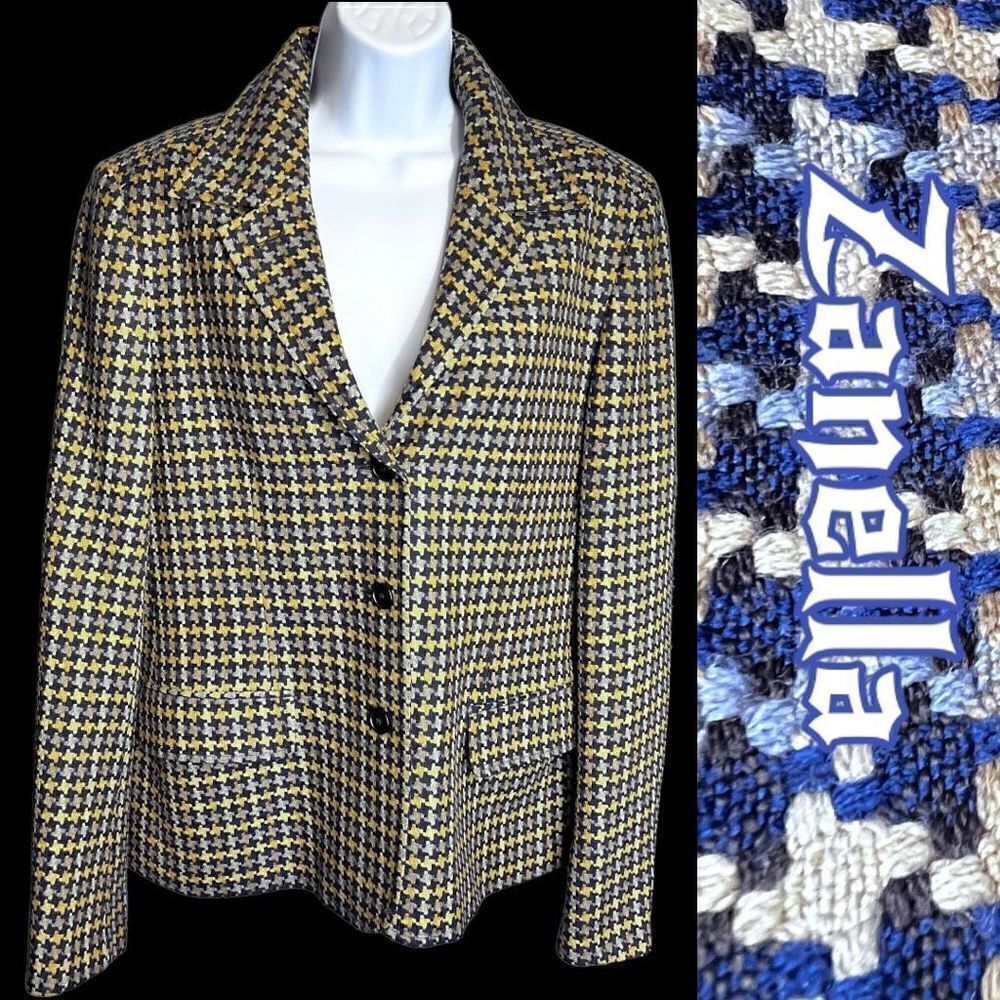 Zanella Women’s Carolyn Single breasted Blazer sz 12 Made in Italy